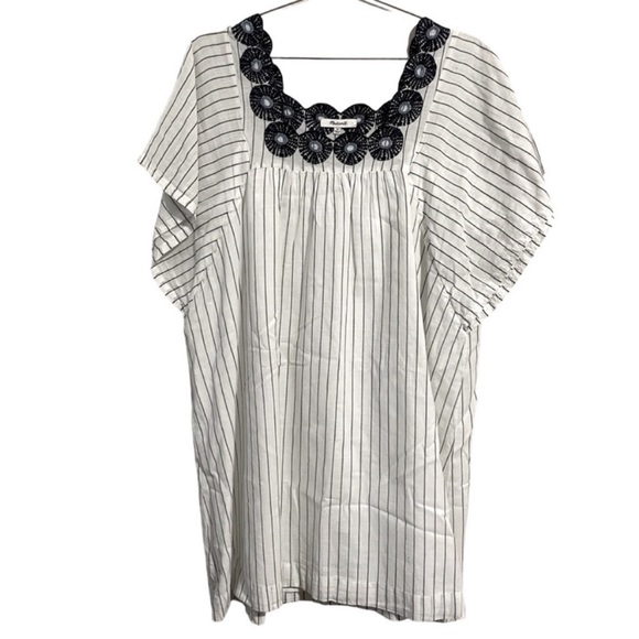 Madewell Embroidered Floral Flowy Stripped Mini Dress - Picture 4 of 7